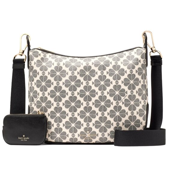 New Kate Spade Signature Spade Flower Large Crossbody Black Multi - Picture 1 of 5